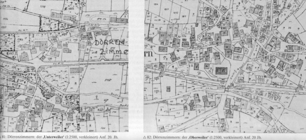 Ortskarte Drrenzimmern, ca. 1900